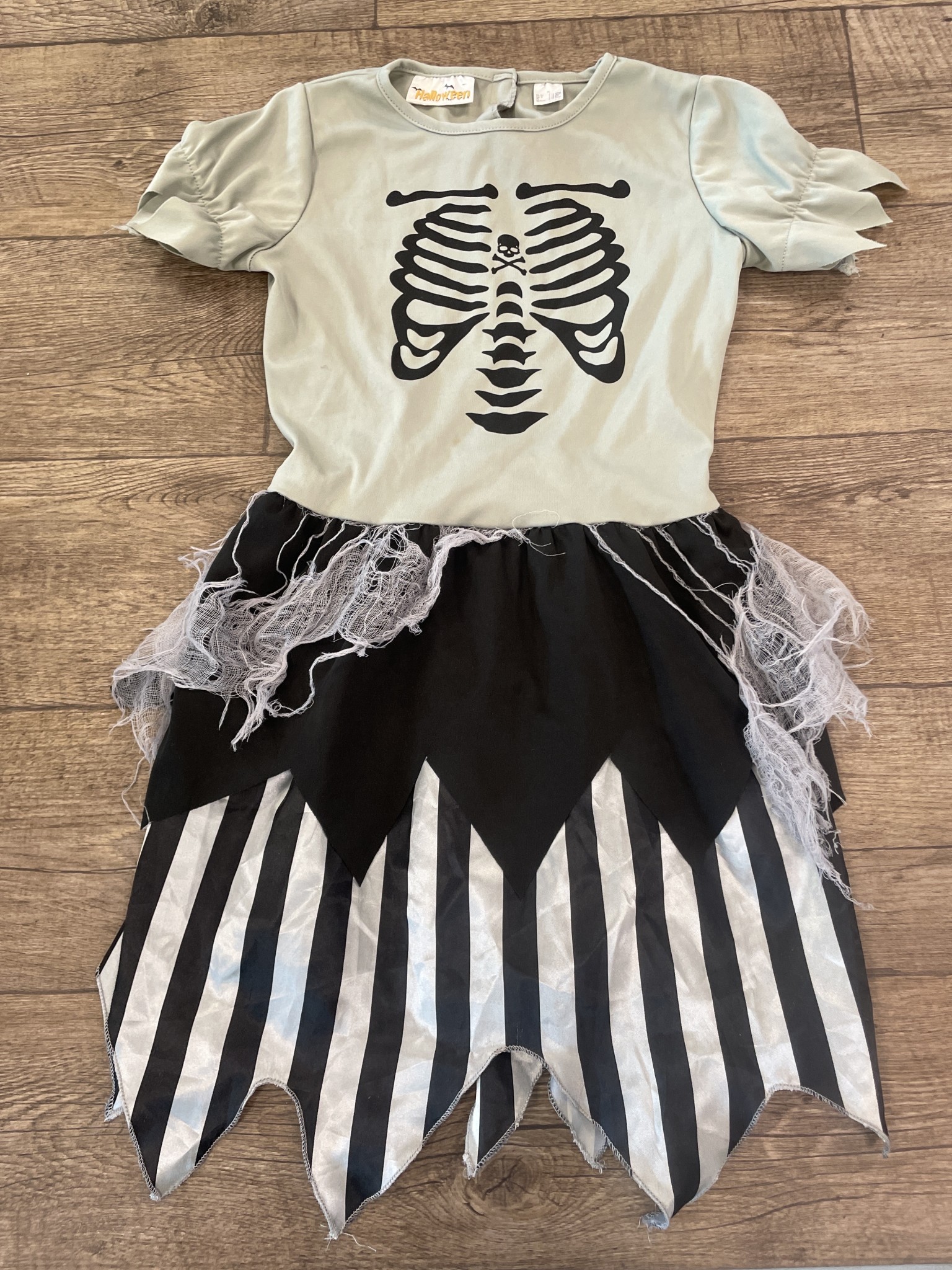 Halloween Travestimento 7/10 Anni Scheletrina Bimba