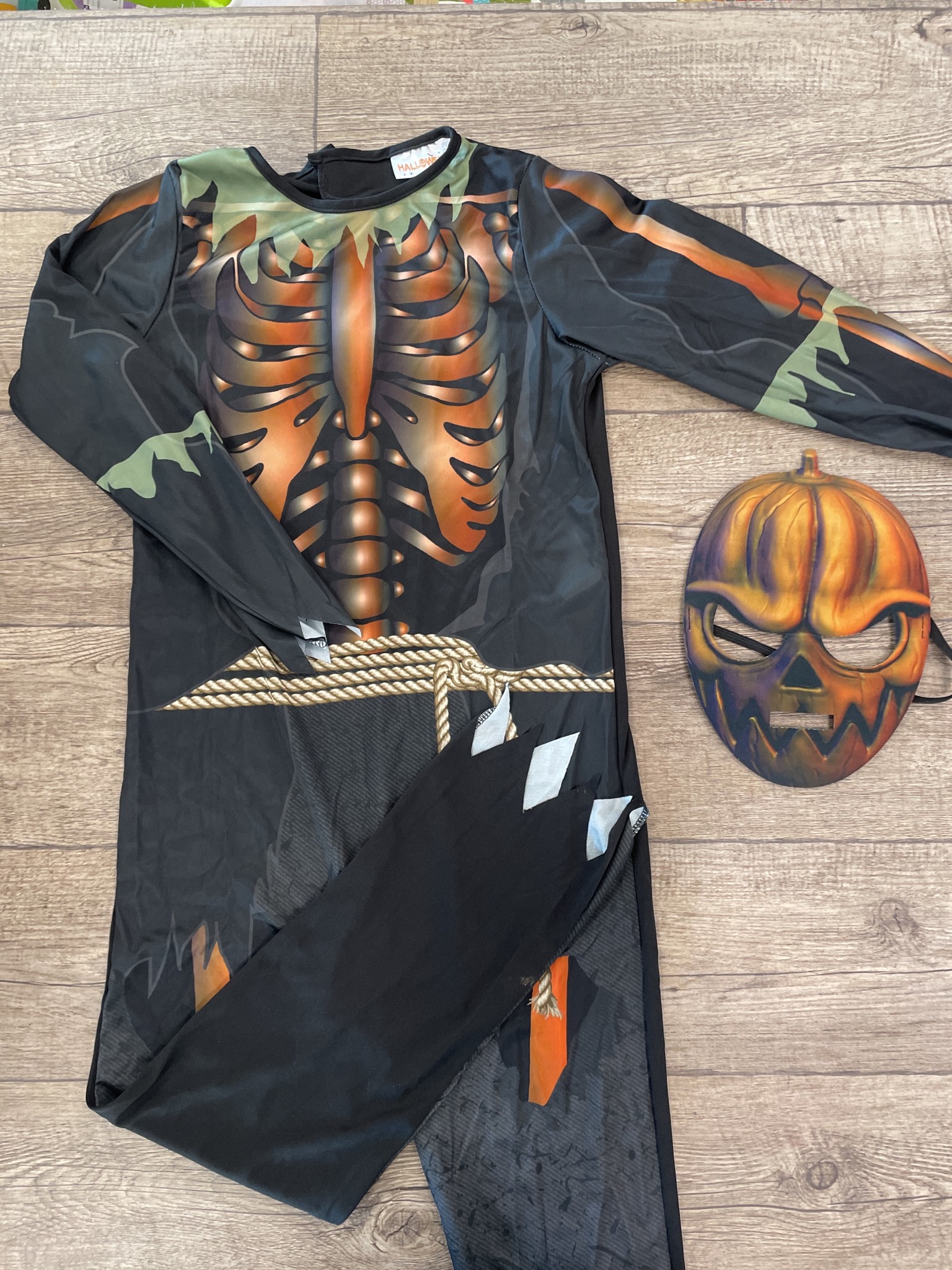 Abito Halloween 8-9-10 Anni Mostro Zucca Bimbo