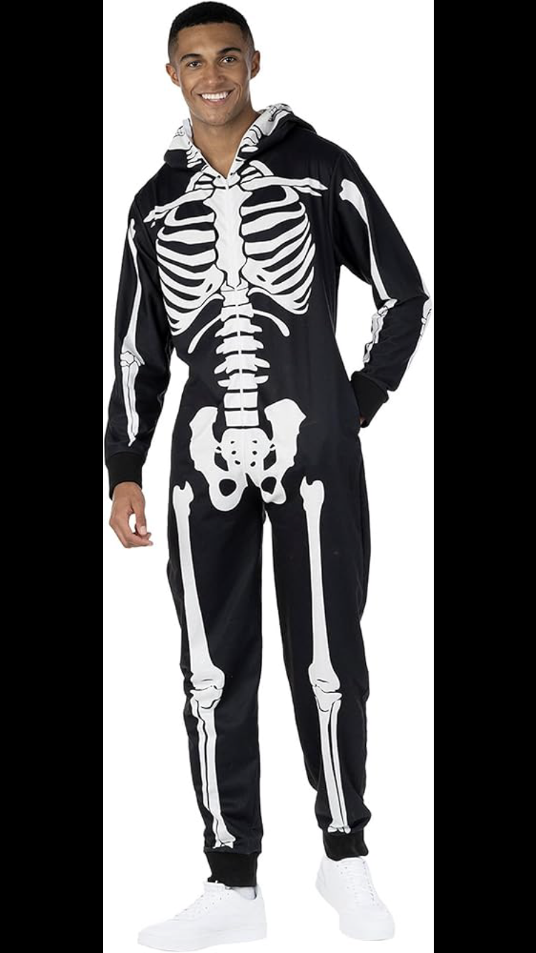 Tuta Travestimento Halloween Scheletro 10/11/12 Anni Bimbo