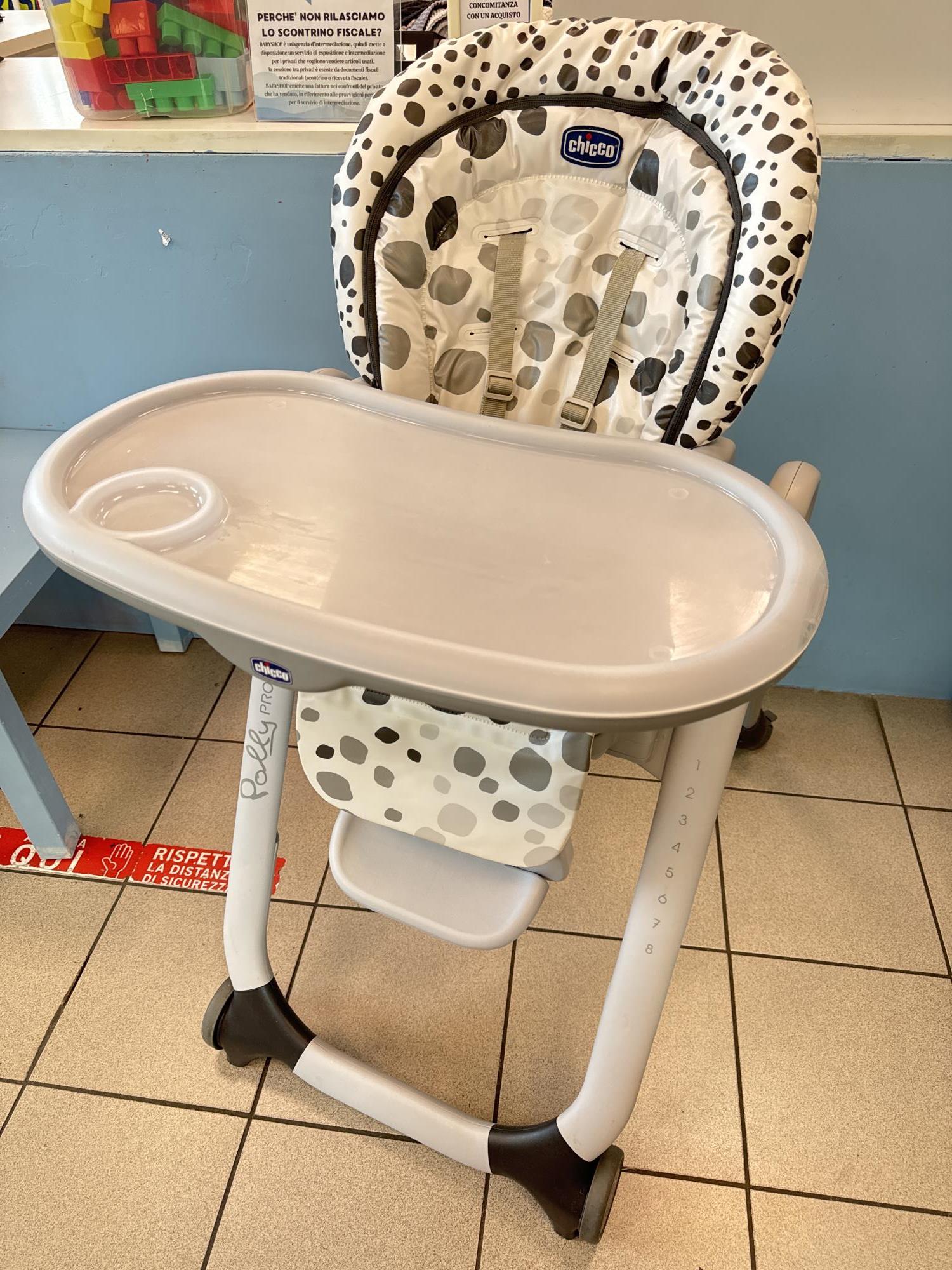 bel seggiolone pappa chicco progress5 reclinabile. altezza regolabile e diventa rialzo sedia pappa