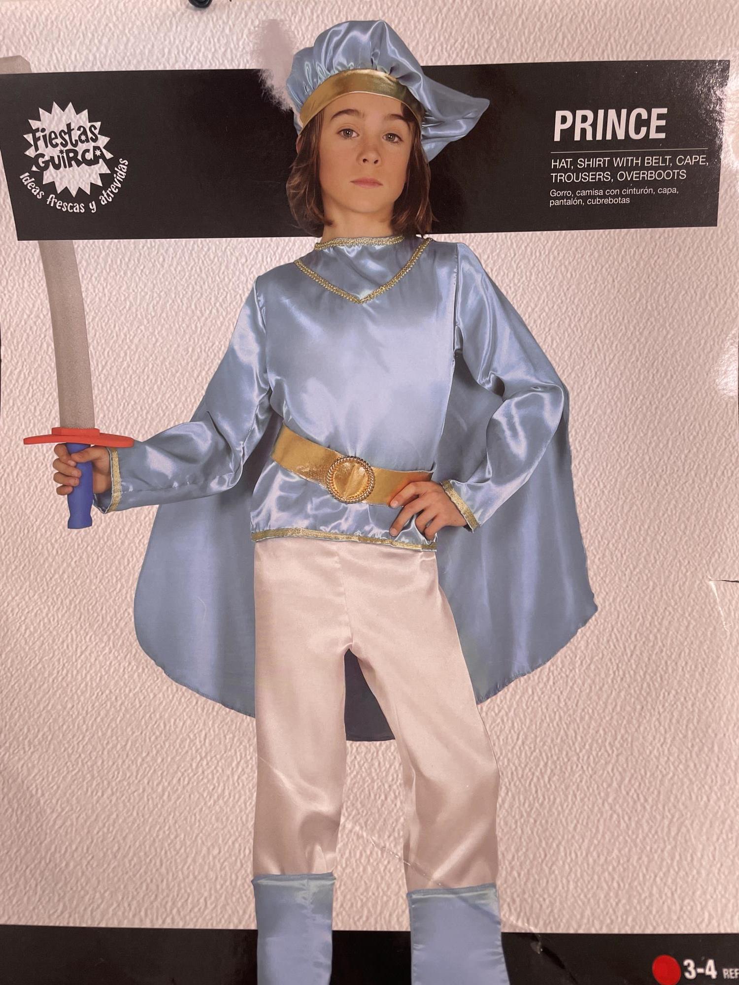 carnevale principe 3-4 anni bimbo