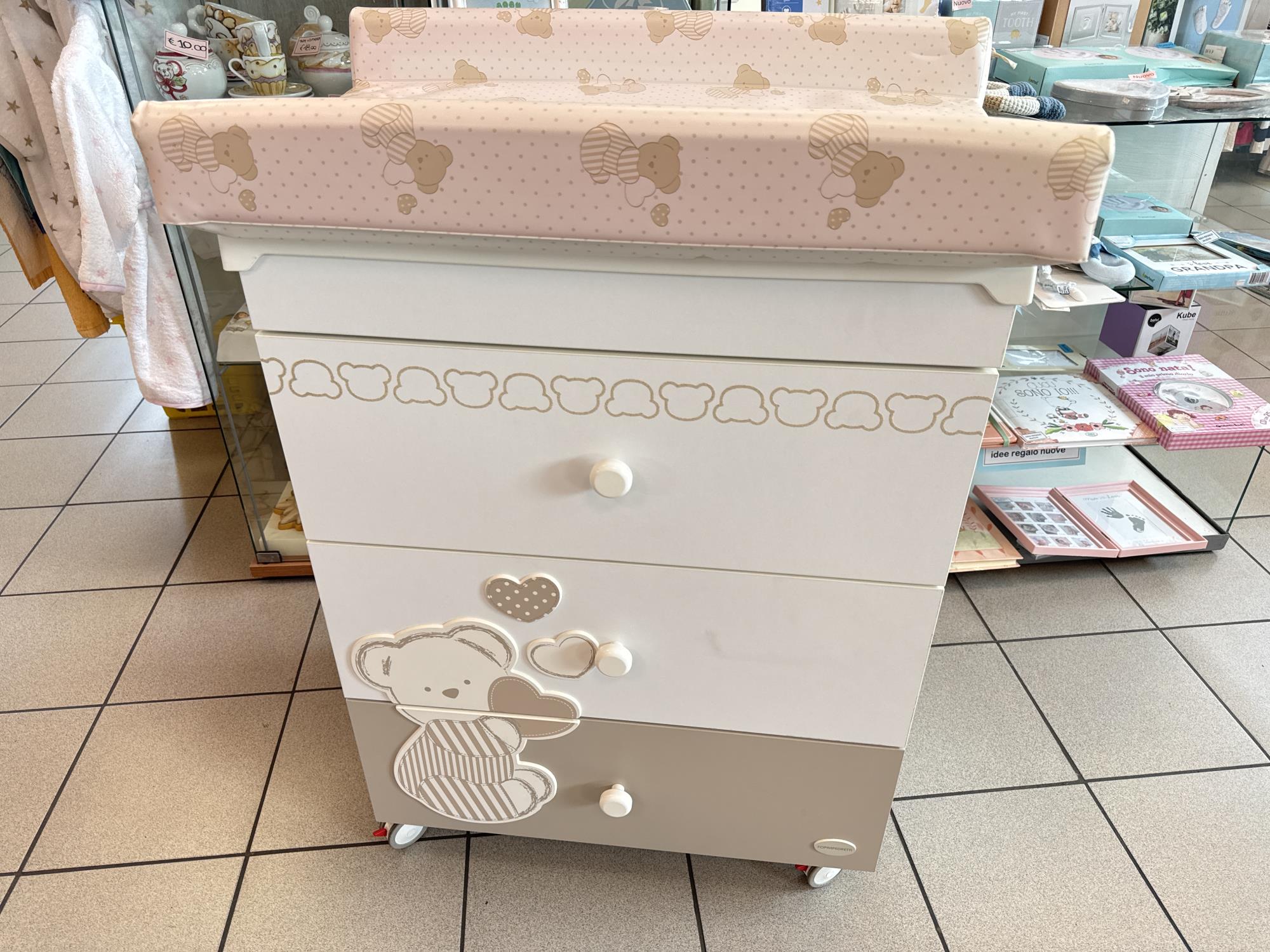 cassettiera fasciatoio foppapedretti bagnetto con ruote