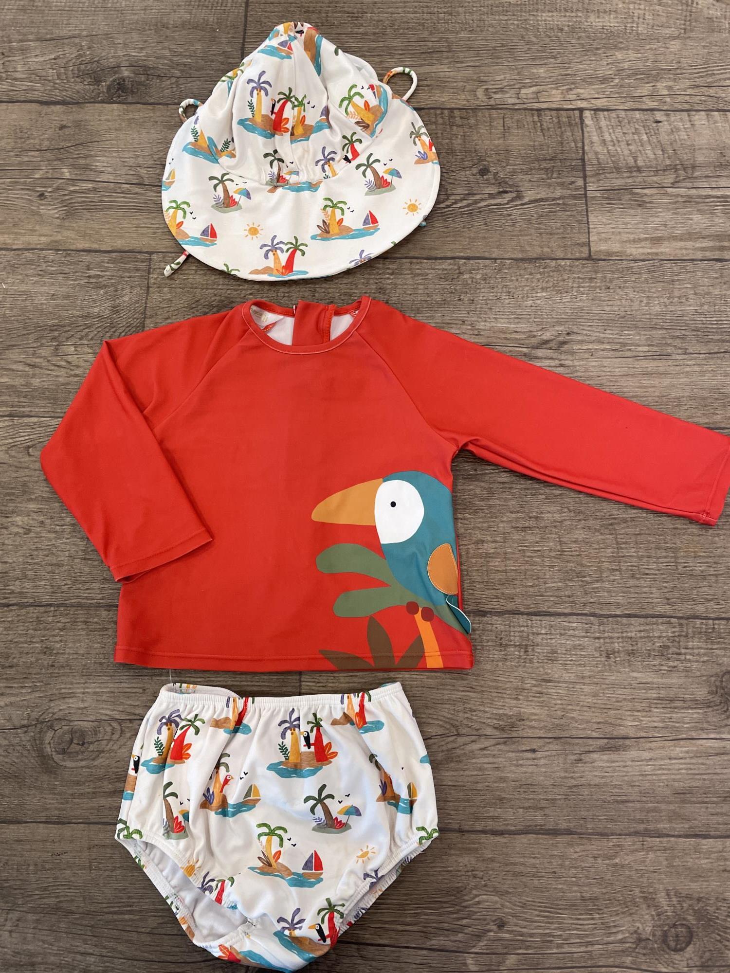 costume mayoral 18 mesi protezione sole raggi UV mare piscina con cappello e maglia per non scottar