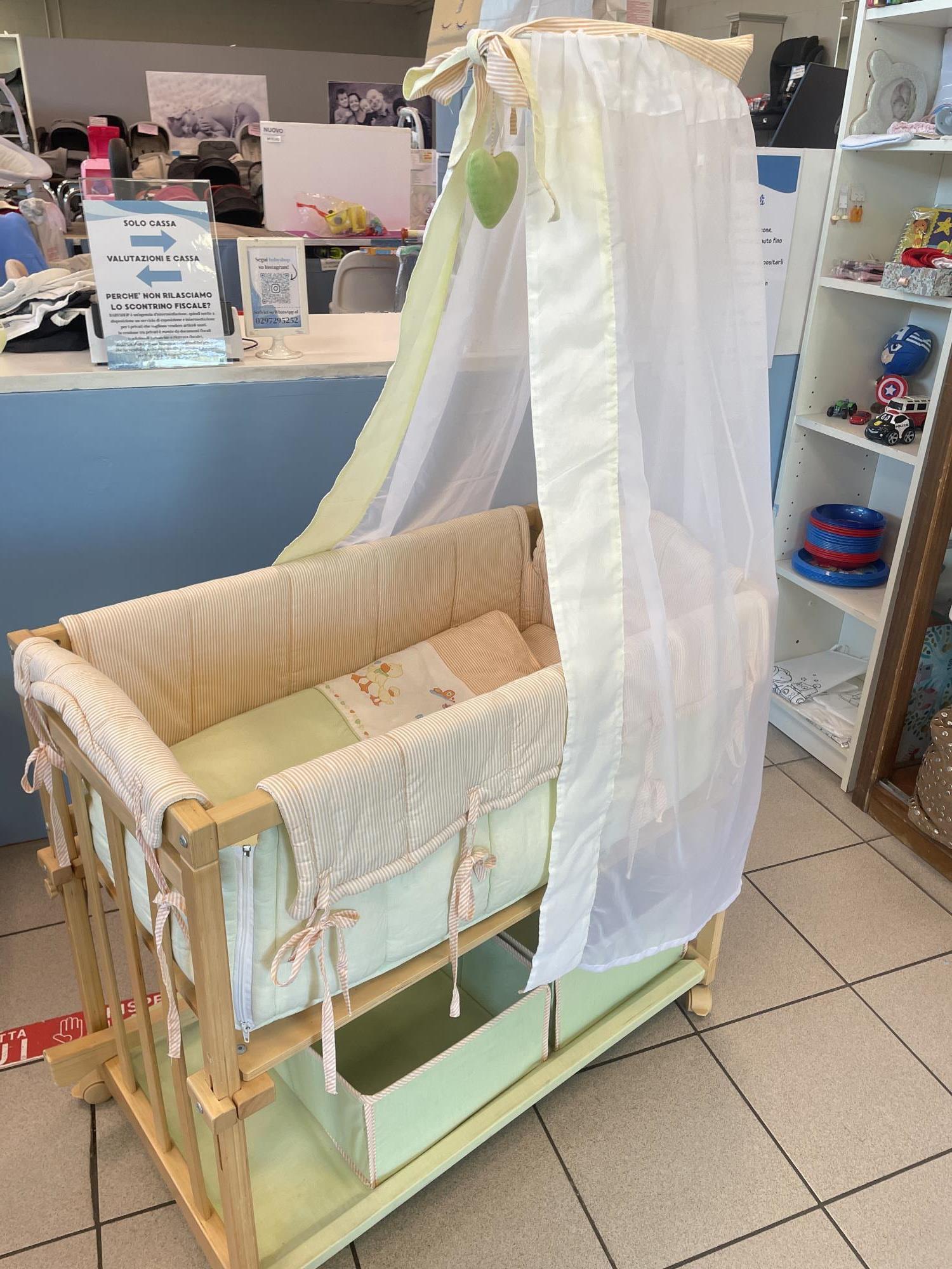 culla legno primi mesi con set copertine e paracolpi