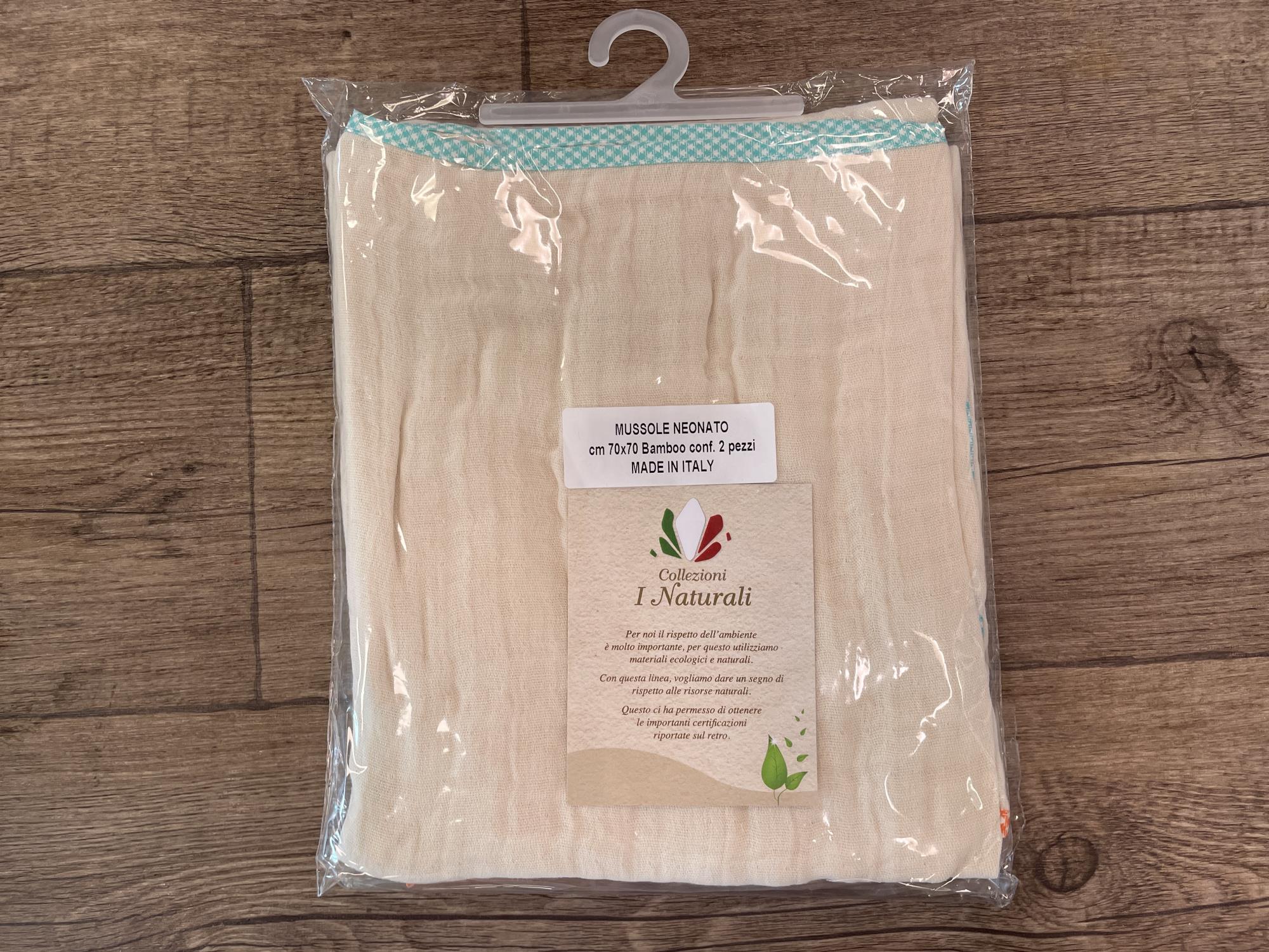 due mussole nuove in fibra di bamboo ideale in estate per non sudare e come copertina