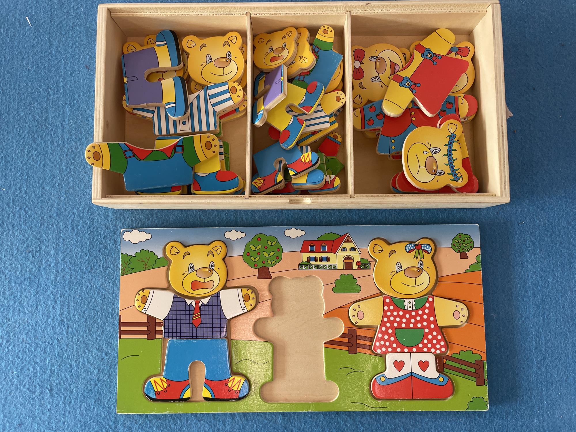 gioco legno vesti gli orsetti