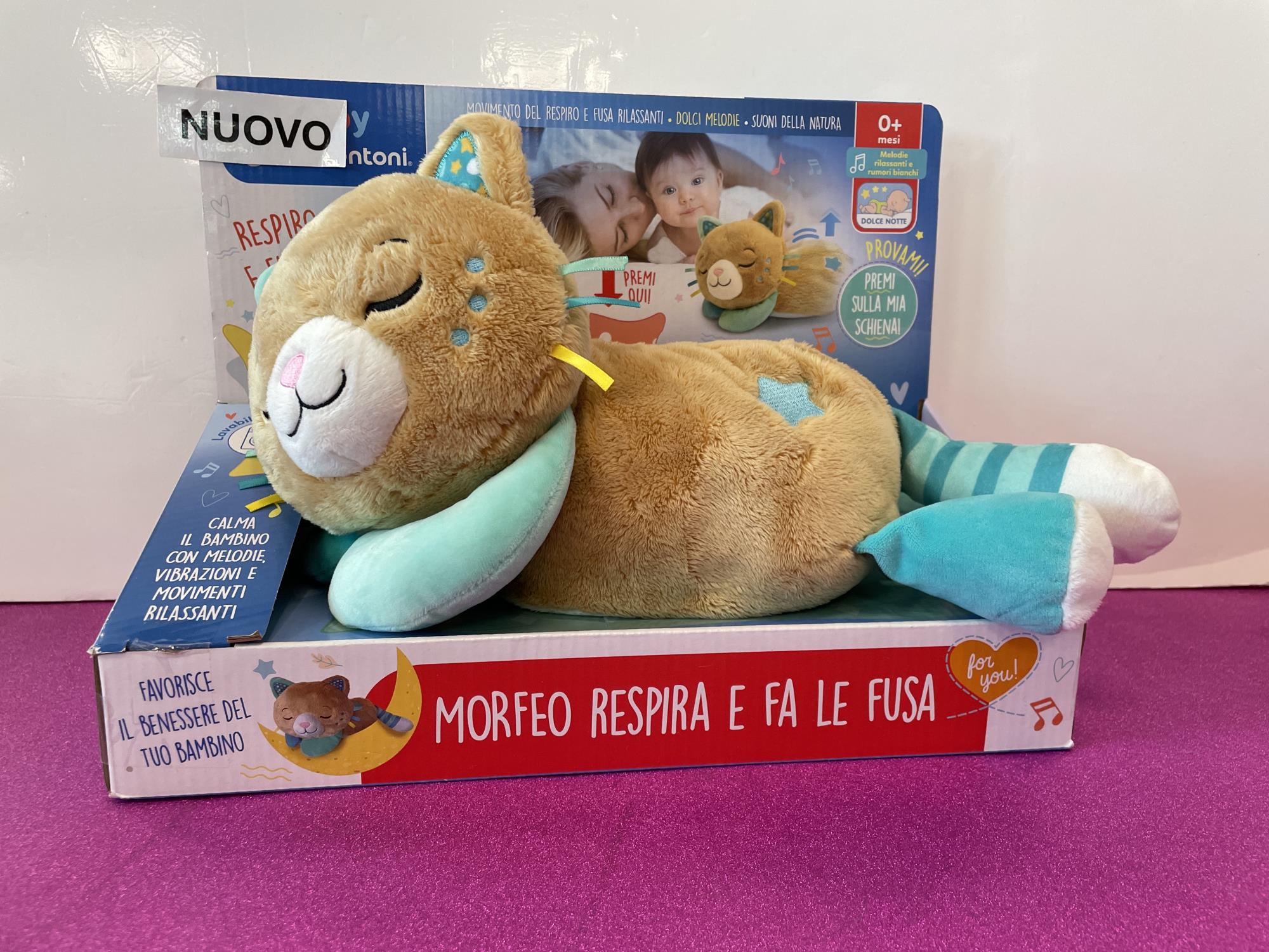 gioco nuovo idea regalo gattino morfeo respira e fa le fusa ideale per la nanna