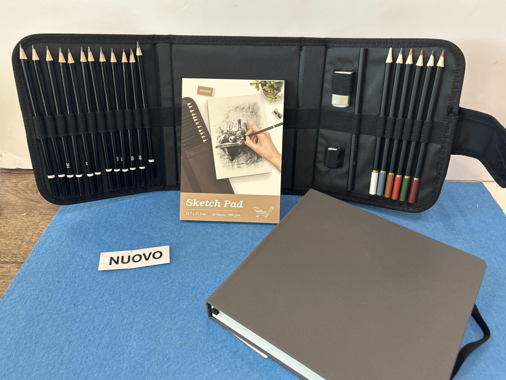 gioco nuovo set disegno pennarelli e album