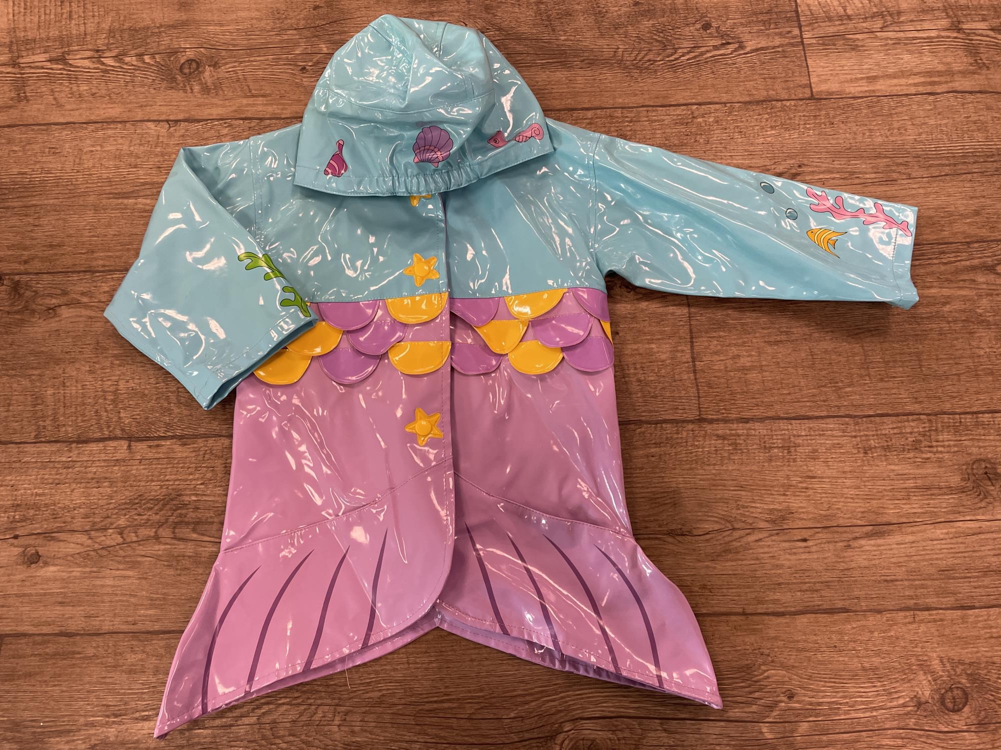 giubbotto pioggia sirenetta 2-3 anni bimba