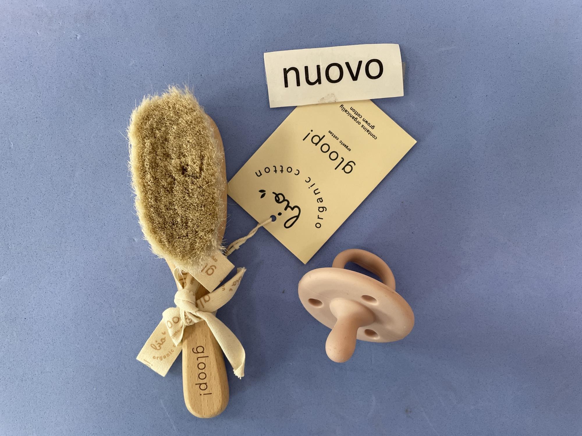 idea regalo spazzola + ciucci nuovi per dentizione gioco  bio