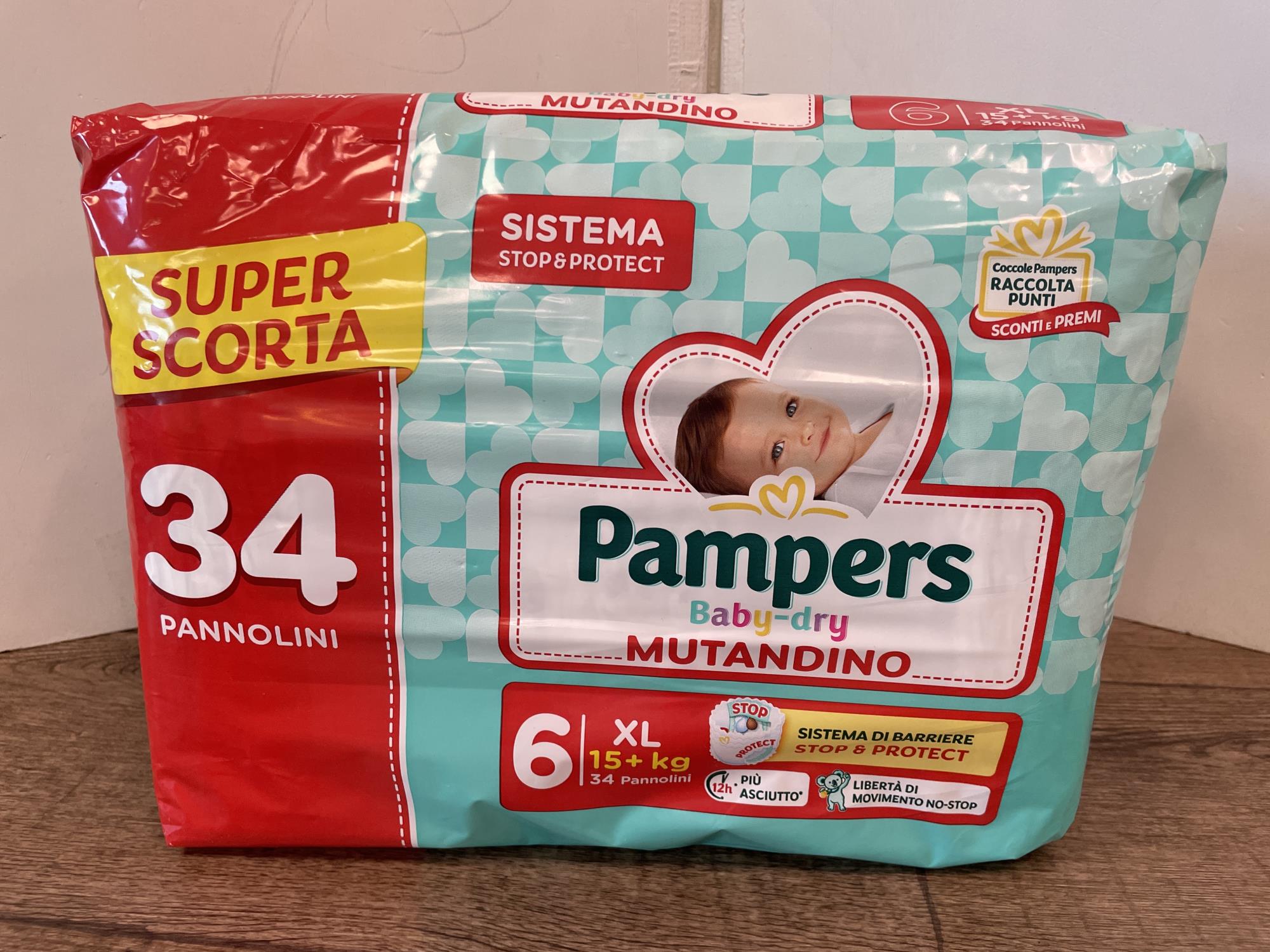 maxi pacco pannolini tg 6 pampers progressi 15-30kg