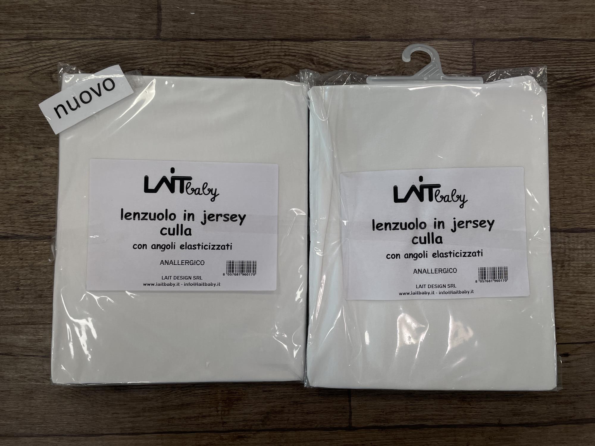 nuovi - due lenzuoli carrozzina cotone