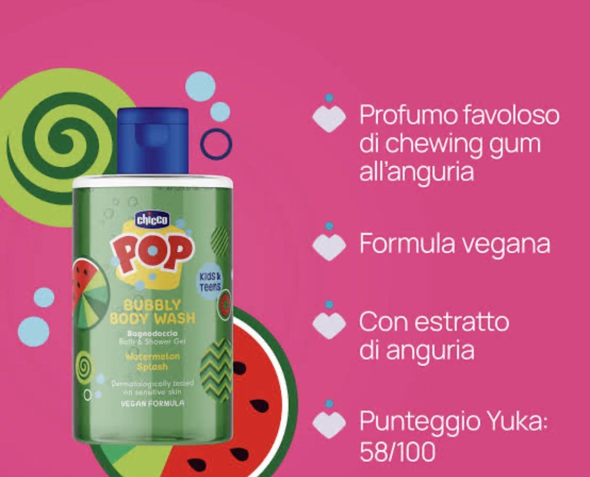 nuovo bagnoschiuma chicco pop watermelon splash