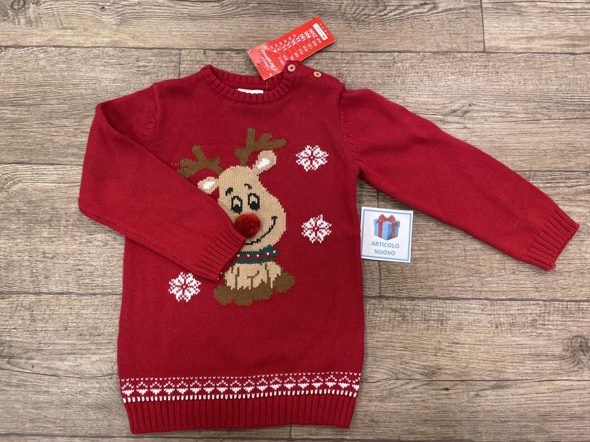 nuovo - maglione natale bimbo bimba anni 2/3