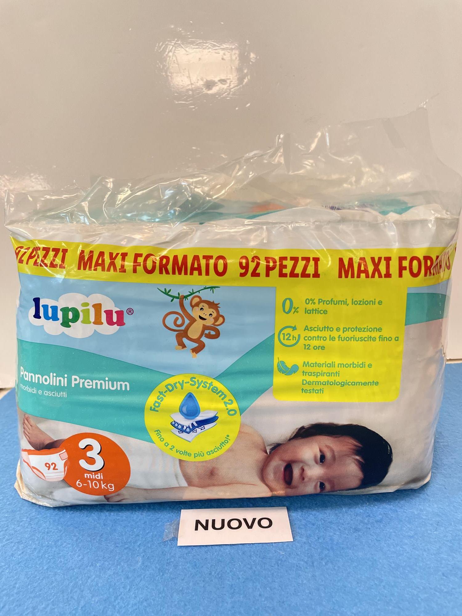 nuovo maxi pacco pannolini 92 pezzi 6-20 kg