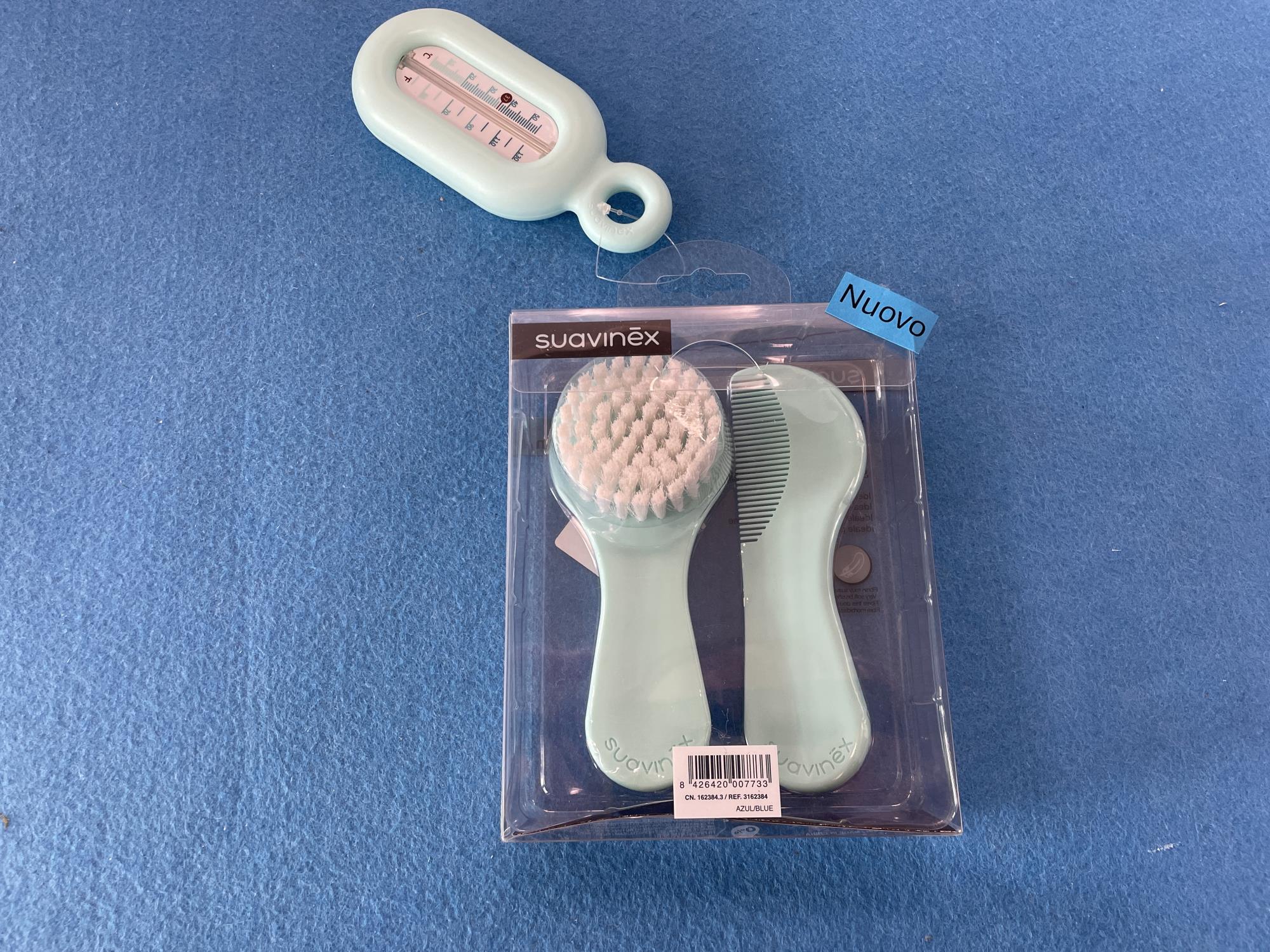 nuovo suavinex spazzola e pettine e termometro bagno