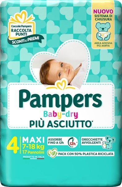 pacco tanti pannolini pampers baby dry tg 4 7/18 kg (circa 80 pezzi)