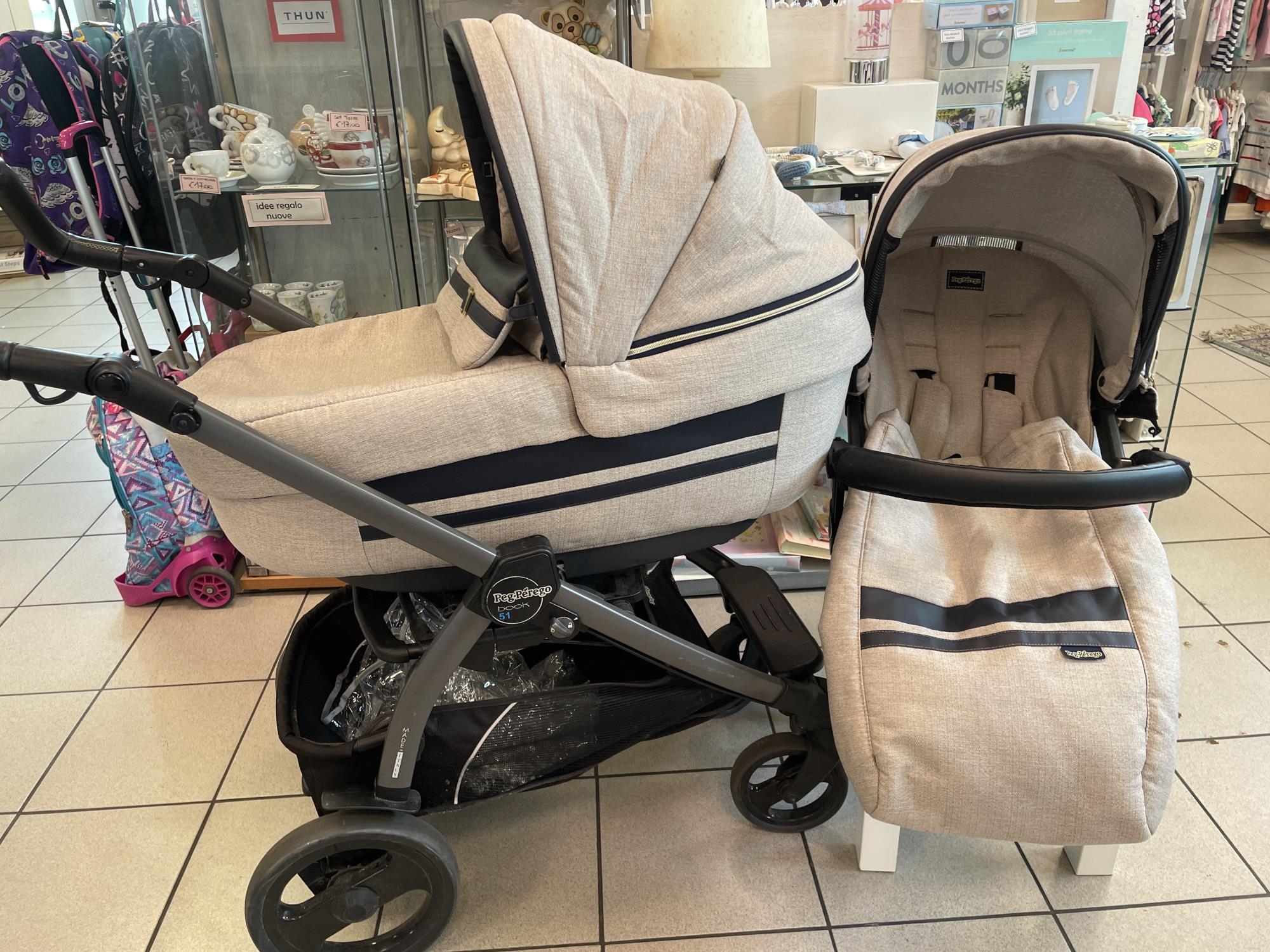 passeggino e carrozzina peg perego book 51 utilizzabile come trio + parapioggia e standup per navic