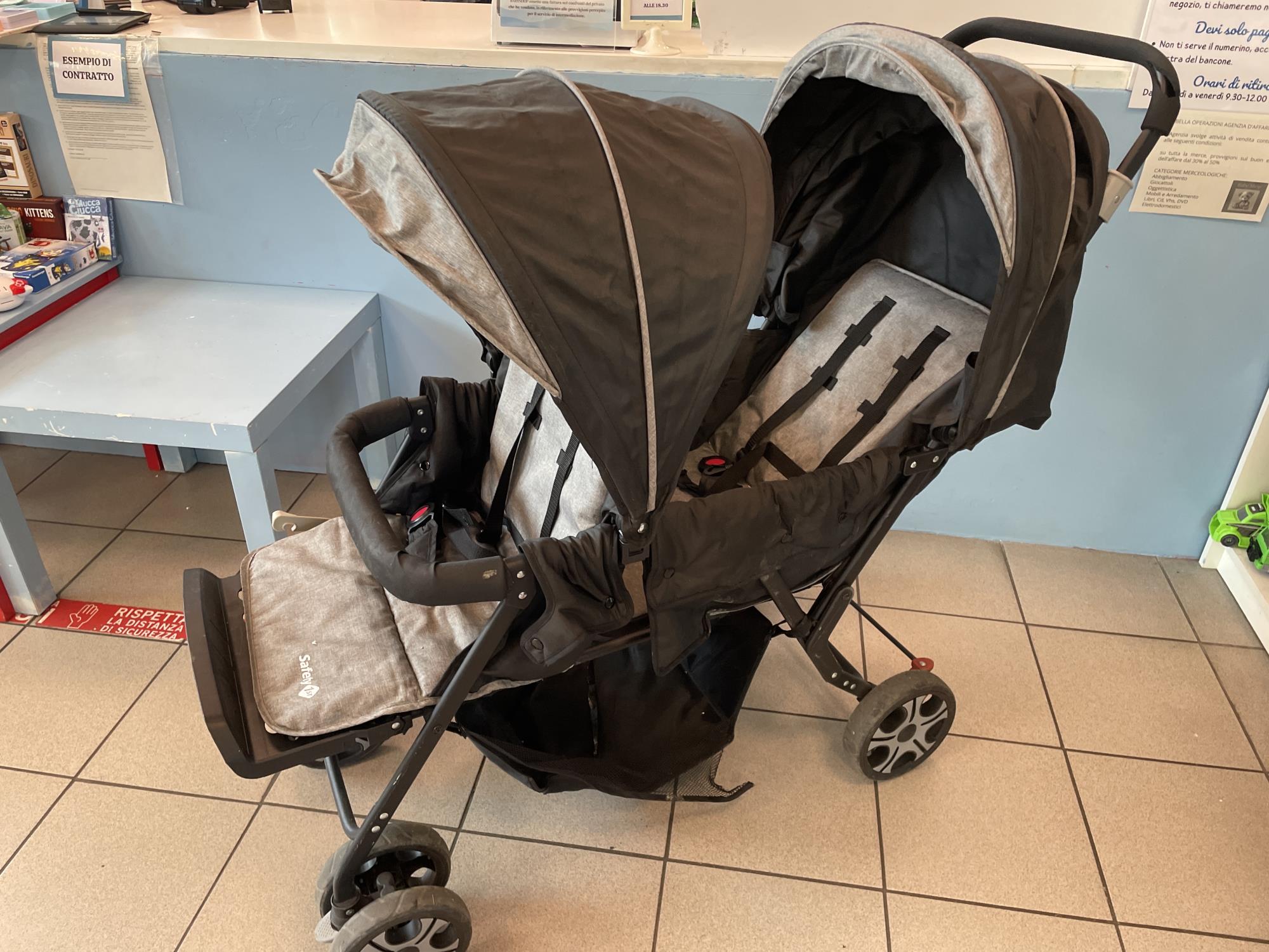 passeggino leggero doppio per fratelli o gemelli safety con schienali reclinbile