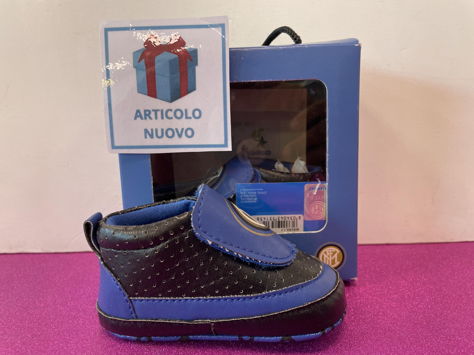 scarpe culla nuove n 17 bimbo inter idea regalo 6-9 mesi