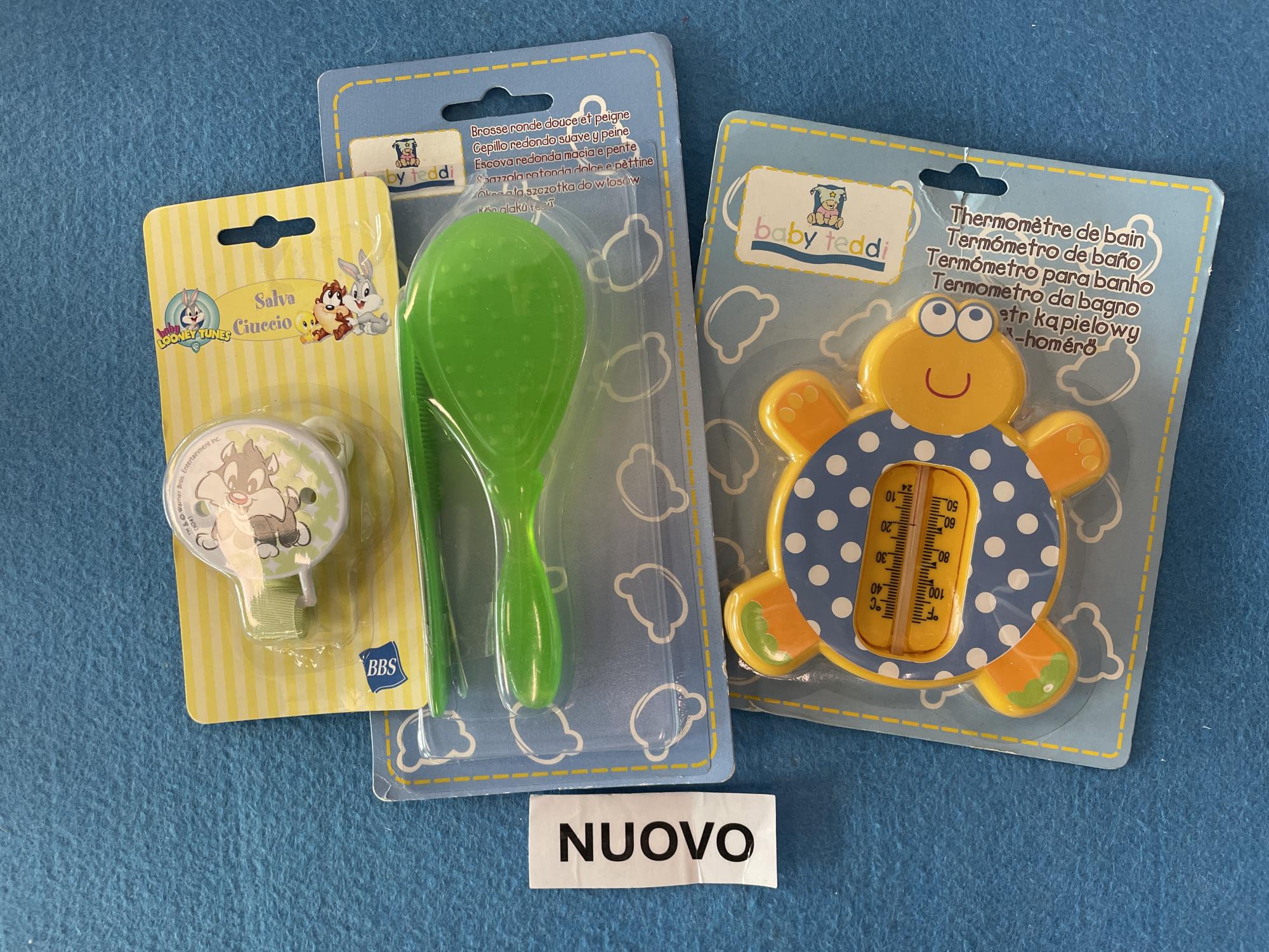 set nuovo bagnetto termometro, portaciuccio spazzole