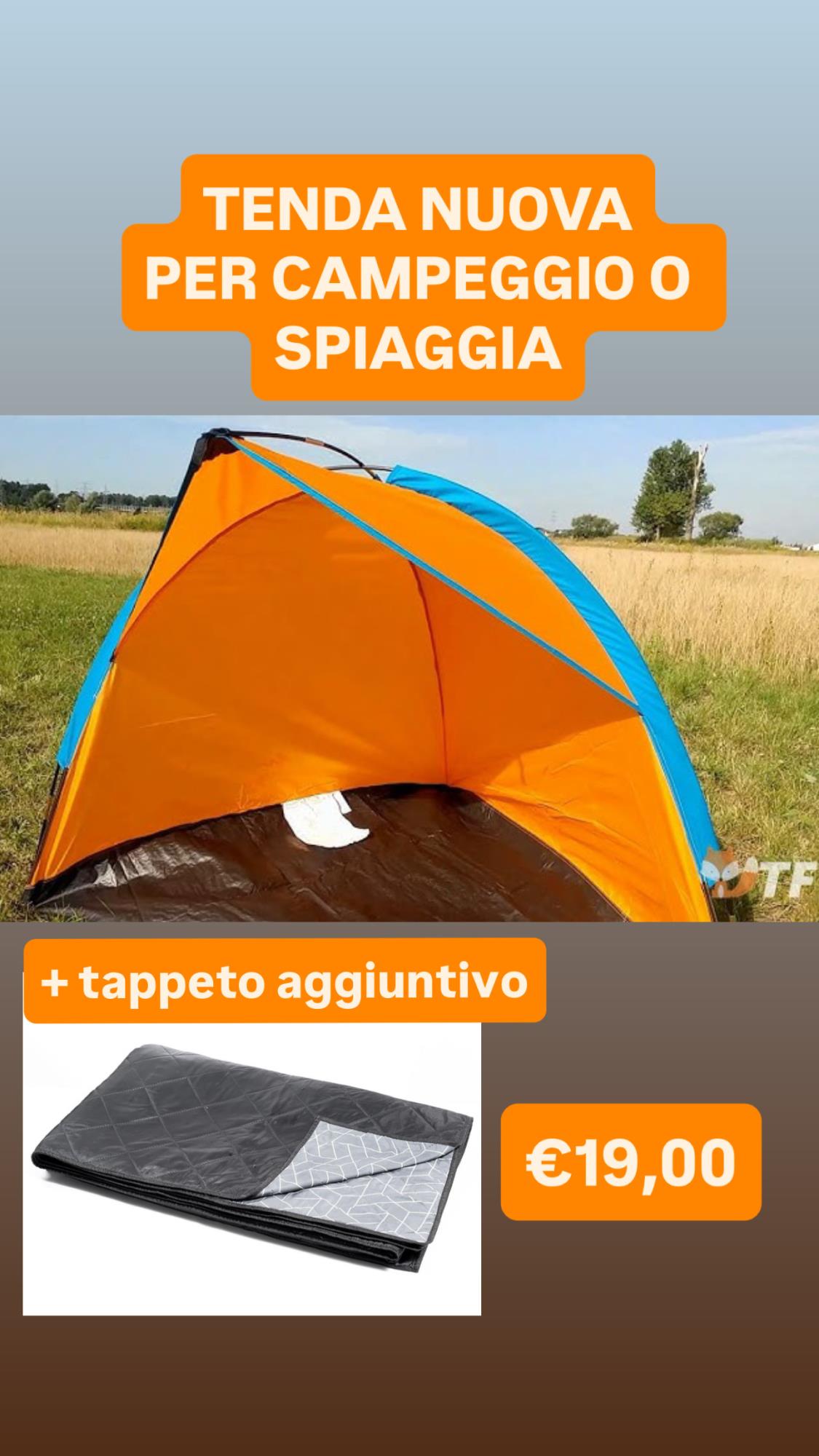 tenda nuova per spiaggia o campeggio con tappeto aggiuntivo